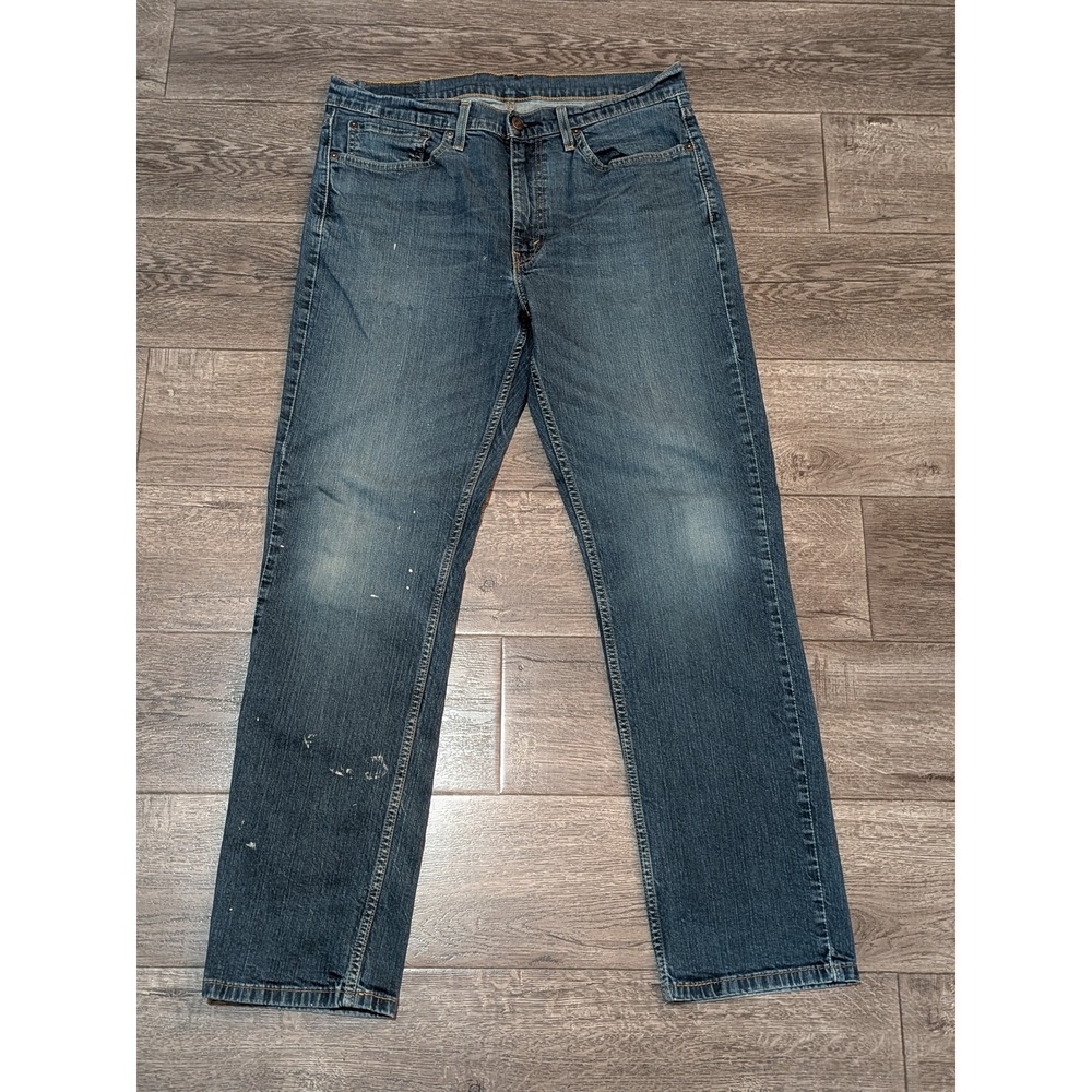 Levis 514 Straight Fit Jeans Mens 36x32 Medium Wash Blue Denim 00514-0403